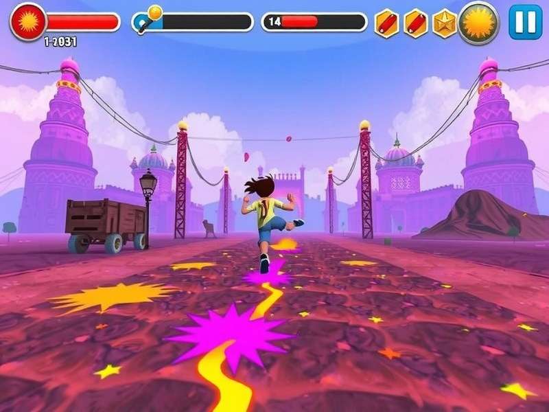 Playful Holi Runner colorful gameplay screenshot